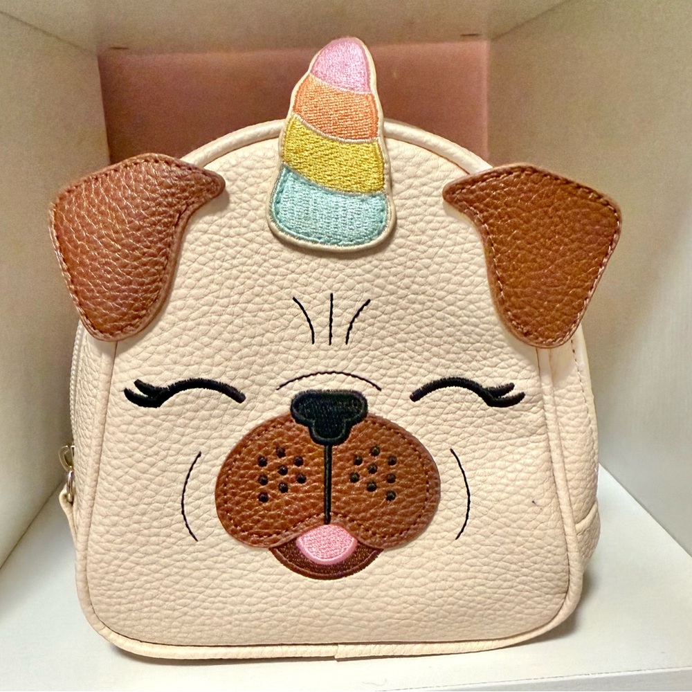 Leather dog unicorn coin purse/pouch 🐶 Never used 🦄 Like new. 6x6x3. Adorable!